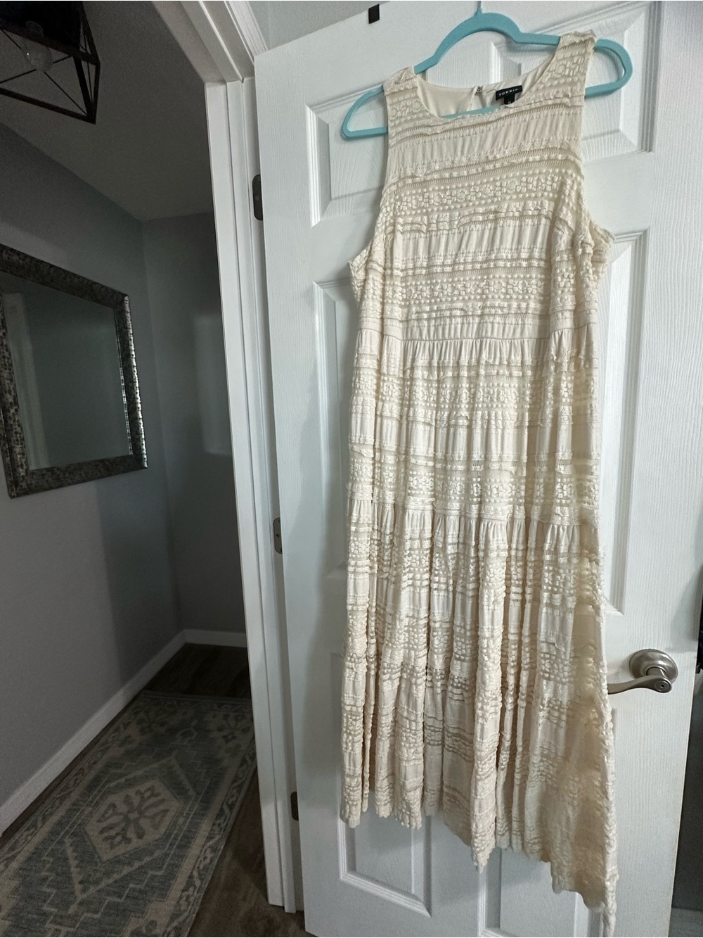 torrid Cream Textured Sleeveless Midi Dress